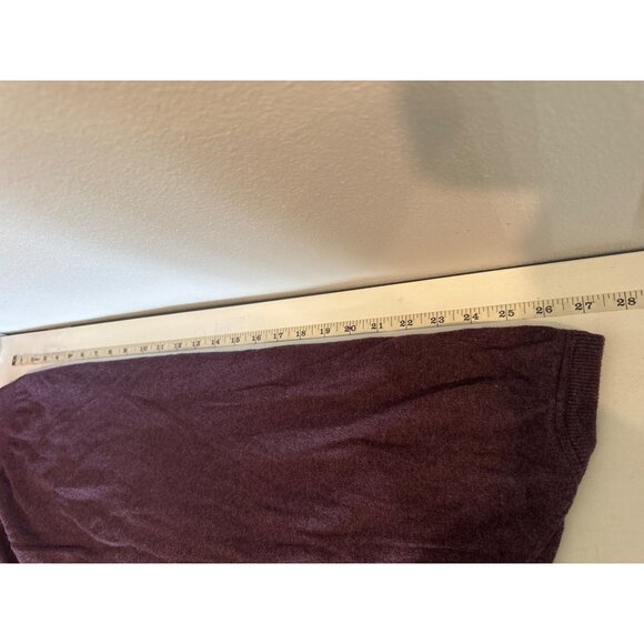 Weatherproof Vintage Mens Sweater Maroon Cashmere Cotton V-Neck Lightwt Luxury - Picture 6 of 10